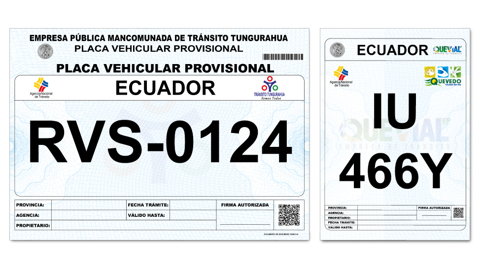 PLACAS PROVISIONALES